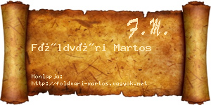 Földvári Martos névjegykártya